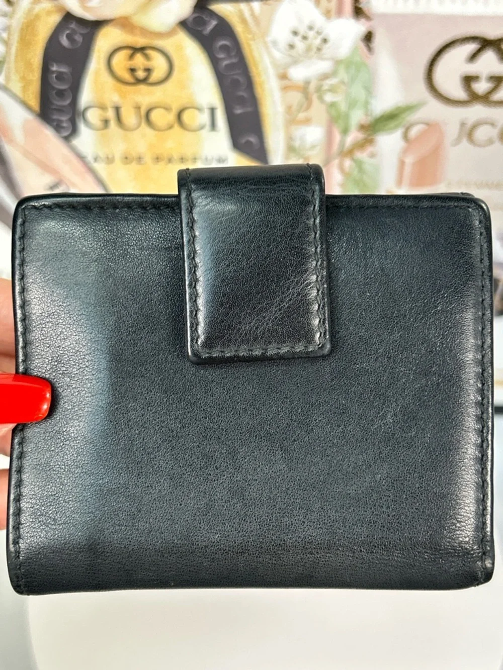 ‼️SOLD‼️ GUCCI Crystal Interlocking GG Leather Bifold Wallet ✨🤩 - Picture 10 of 17